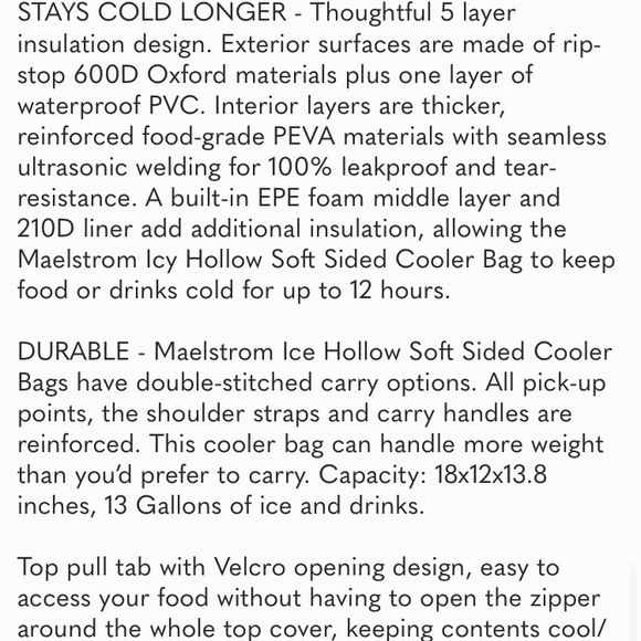 Maelstrom Black Blue Insulated Duffel Cooler Bag - Picture 8 of 16